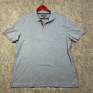 Banana Republic Polo Shirt Mens Large Luxury Touch Blue Cotton Short Sleeve